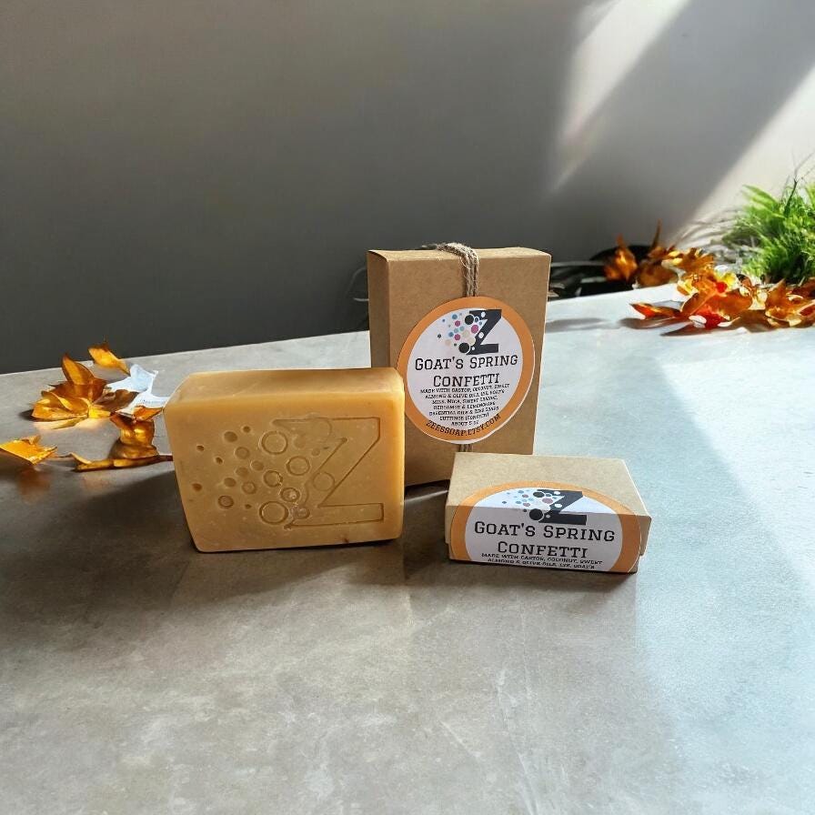 Goat Spring Confetti Soap – Colorful Goat Milk Bar for Kids & Adults | Gentle Moisturizing Cleanse