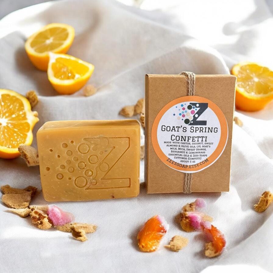 Goat Spring Confetti Soap – Colorful Goat Milk Bar for Kids & Adults | Gentle Moisturizing Cleanse